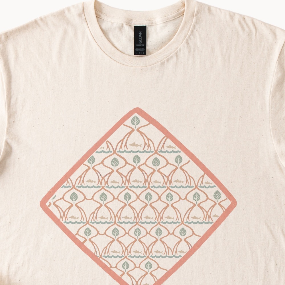 Roots Run The Keys Boho Tee Teal Green Vintage Style